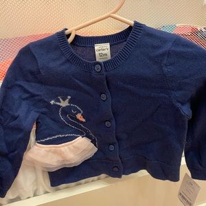 Embroidered Swan Cardigan